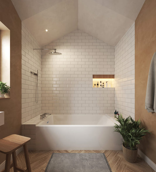 Grayley Alcove Acrylic Bathtub No Faucet 60 inch