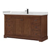 Custom image for Dark Walnut with Matte Black Trim / Carrara Cultured Marble / No Mirror