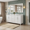 Custom image for White with Brushed Nickel Trim / Carrara Cultured Marble / No Mirror
