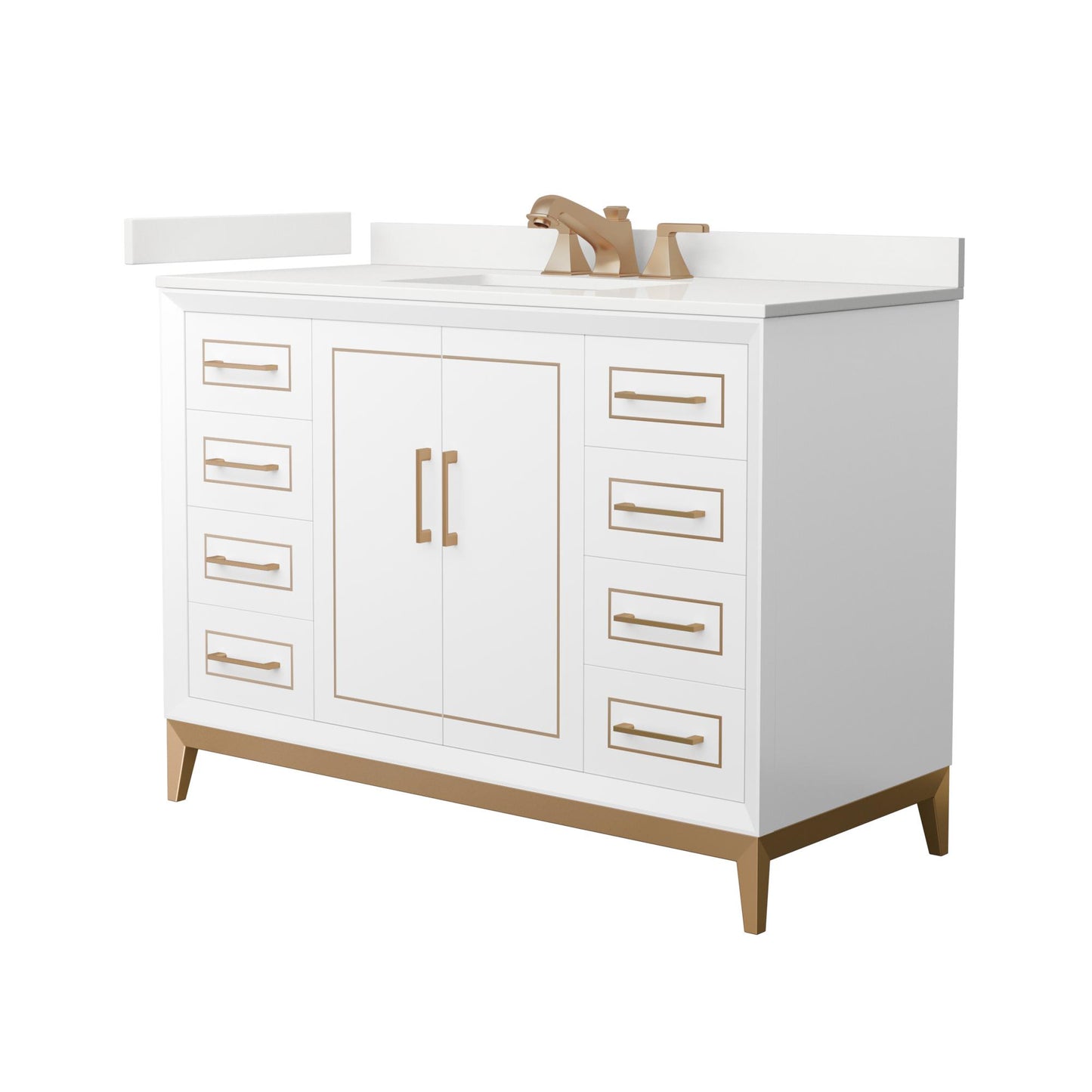 Marlena Bathroom Vanity with Countertop 48 inch Single Sink 3-hole Faucet Setup