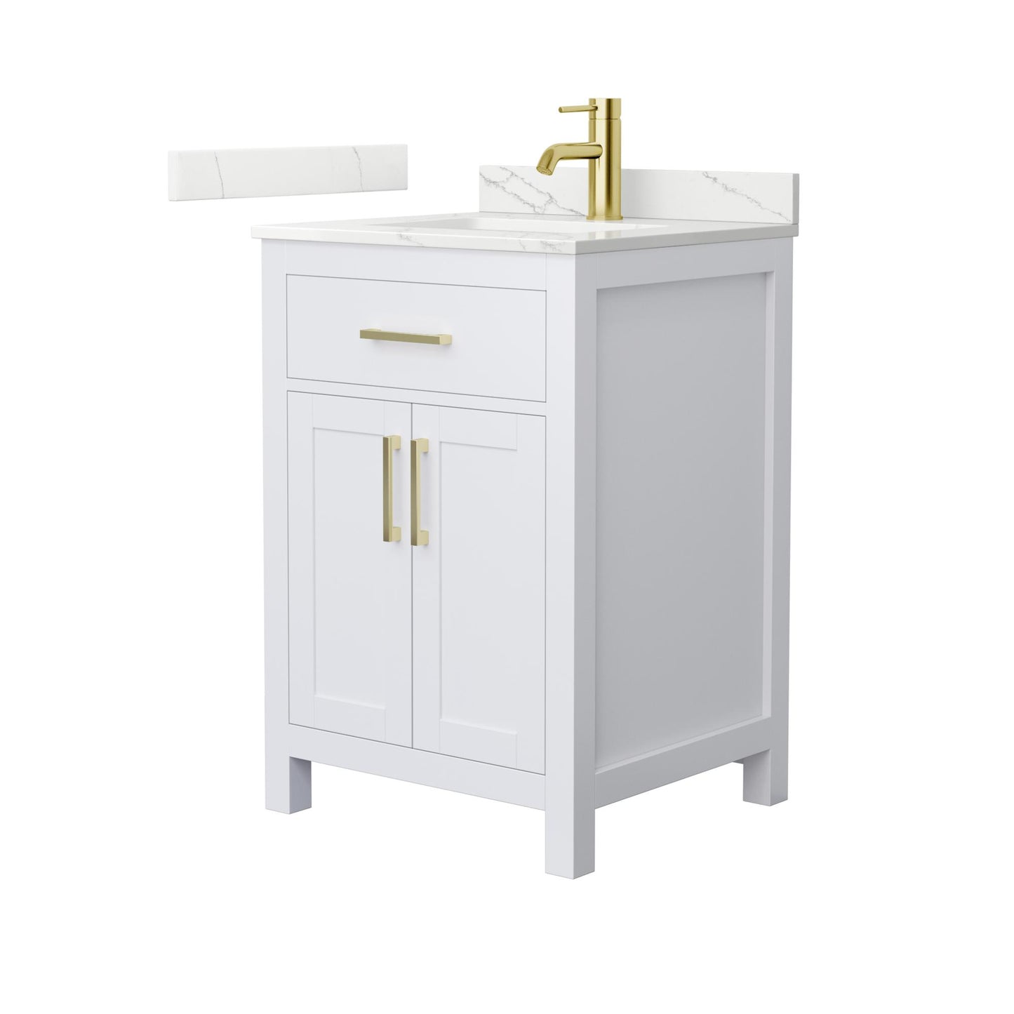 Beckett Bathroom Vanity with Countertop 24 inch Single Sink Single hole Faucet Setup