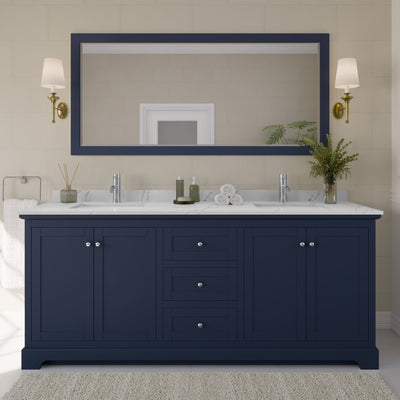 Avery Bathroom Vanity with Countertop 80 inch Double Sink Single hole Faucet Setup