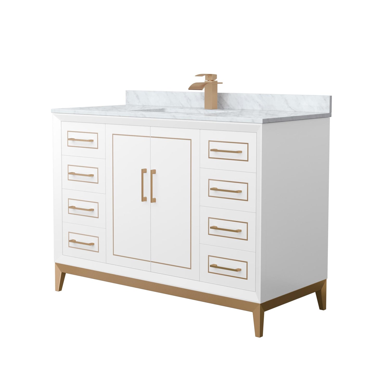 Marlena Bathroom Vanity with Countertop 48 inch Single Sink Single hole Faucet Setup