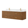 Custom image for Toasted Walnut with Satin Bronze Trim / White Quartz / No Mirror