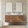 Custom image for Toasted Walnut with Matte Black Trim / White Quartz / No Mirror