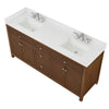 Custom image for Dark Walnut with Brushed Nickel Trim / White Quartz / No Mirror