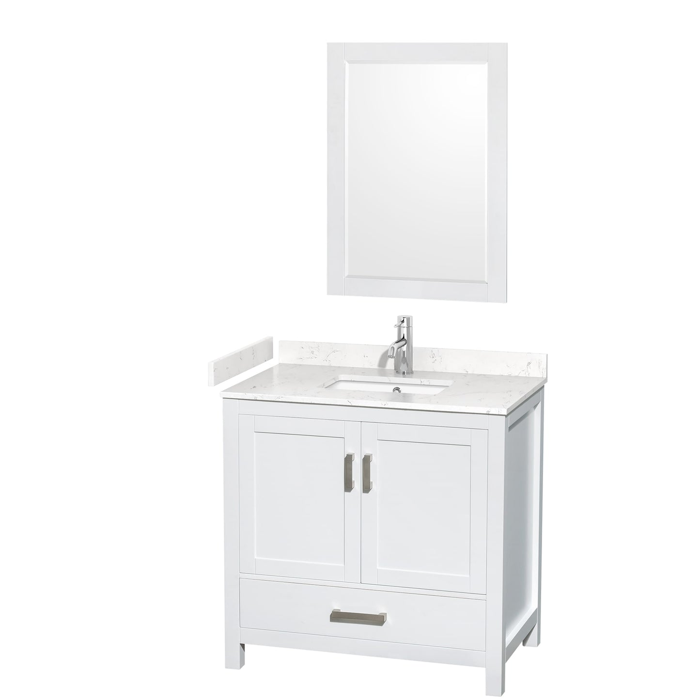 Sheffield Bathroom Vanity with Countertop 36 inch Single Sink Single hole Faucet Setup