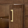Custom image for Dark Oak with Brushed Gold Trim / White Cultured Marble / No Mirror