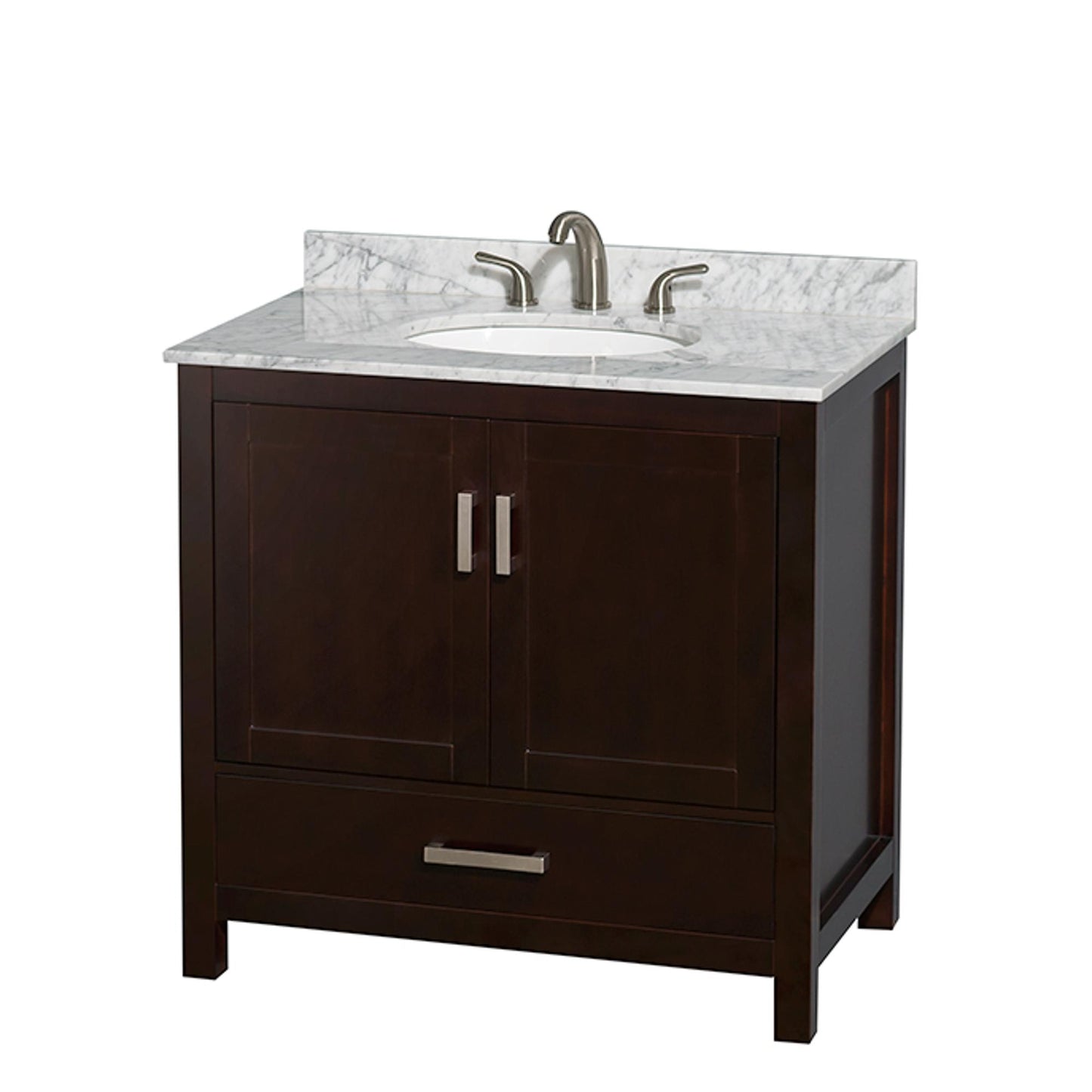Sheffield Bathroom Vanity with Countertop 36 inch Single Sink 3-hole Faucet Setup