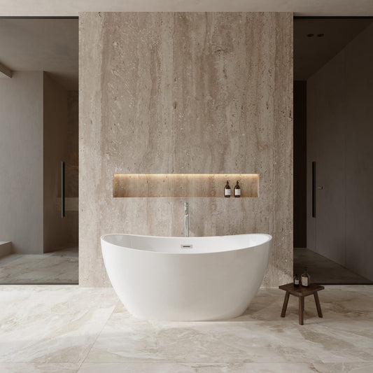 Dorrit Freestanding Acrylic Bathtub With Faucet 60 inch