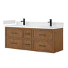 Custom image for Toasted Walnut with Matte Black Trim / White Quartz / No Mirror