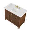 Custom image for Dark Walnut with Brushed Gold Trim / Giotto Quartz / No Mirror