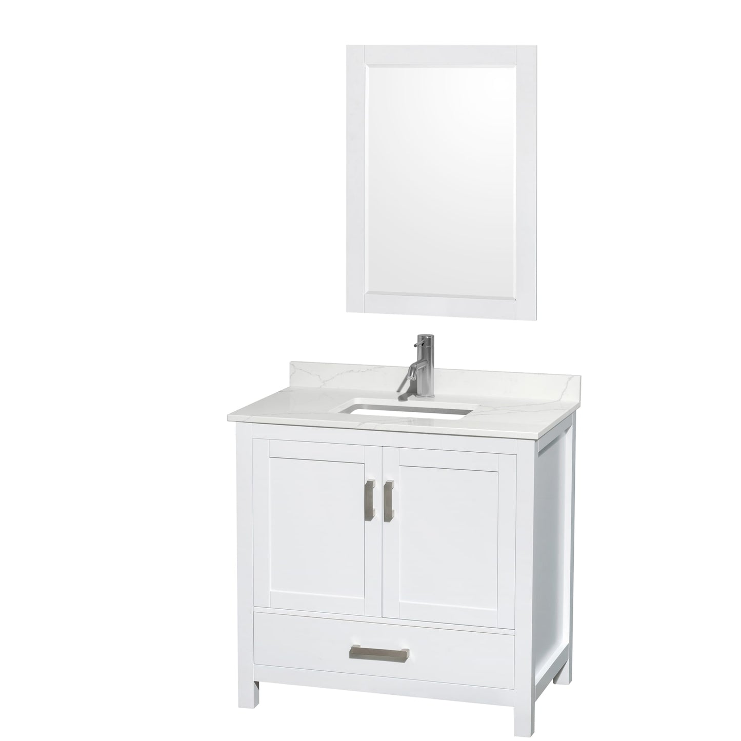 Sheffield Bathroom Vanity with Countertop 36 inch Single Sink Single hole Faucet Setup