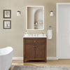 Custom image for Dark Walnut with Brushed Nickel Trim / Carrara Cultured Marble / No Mirror