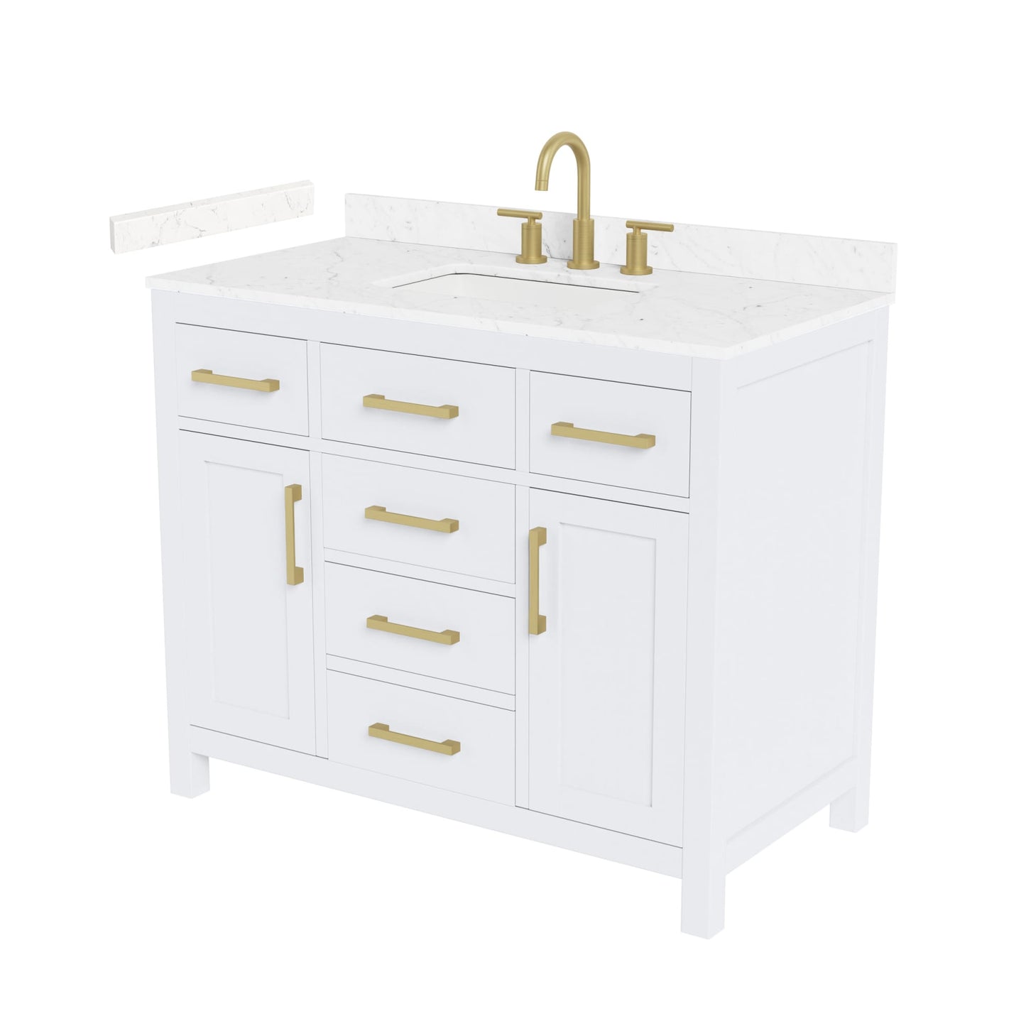 Beckett Bathroom Vanity with Countertop 42 inch Single Sink 3-hole Faucet Setup