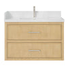Custom image for Scandinavian Oak with Brushed Nickel Trim / White Quartz / No Mirror