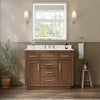 Custom image for Dark Oak with Brushed Nickel Trim / White Cultured Marble / No Mirror