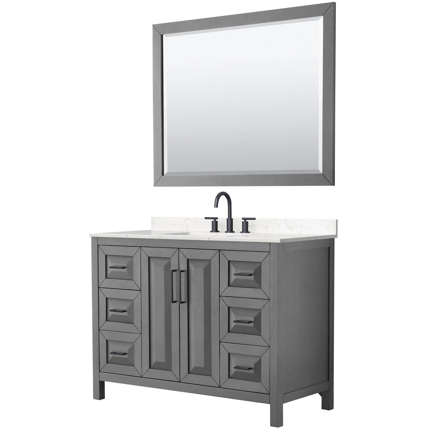 Daria Bathroom Vanity with Countertop 48 inch Single Sink 3-hole Faucet Setup