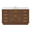 Custom image for Dark Oak with Brushed Gold Trim / Carrara Cultured Marble / No Mirror