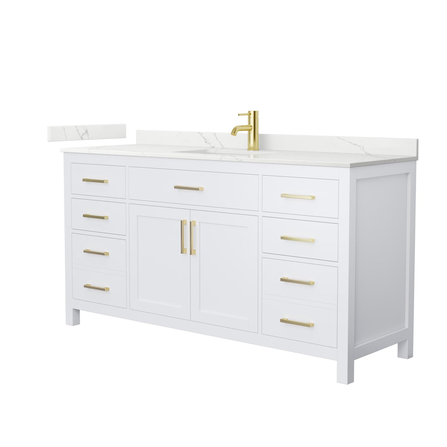 Beckett Bathroom Vanity with Countertop 66 inch Single Sink Single hole Faucet Setup