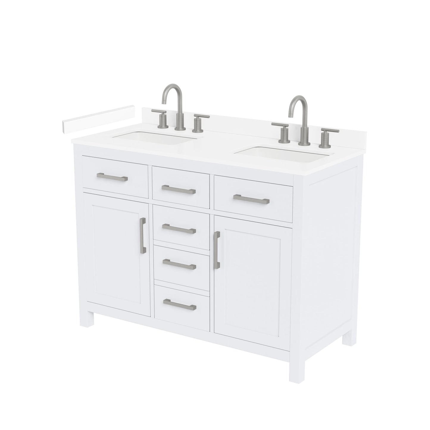Beckett Bathroom Vanity with Countertop 48 inch Double Sink 3-hole Faucet Setup