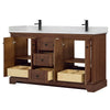 Custom image for Dark Walnut with Matte Black Trim / Carrara Cultured Marble / No Mirror