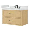 Custom image for Scandinavian Oak with Matte Black Trim / Giotto Quartz / No Mirror