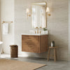 Custom image for Toasted Walnut with Satin Bronze Trim / White Quartz / No Mirror