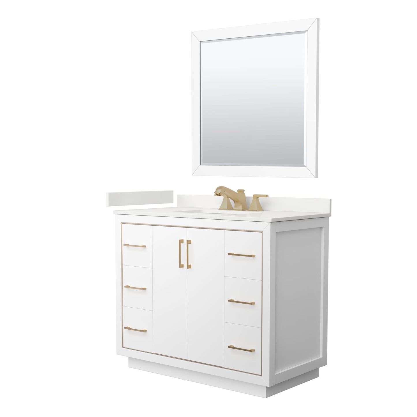 Icon Bathroom Vanity with Countertop 42 inch Single Sink 3-hole Faucet Setup