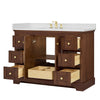 Custom image for Dark Walnut with Brushed Gold Trim / White Quartz / No Mirror