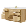 Custom image for Rift Oak with Brushed Gold Trim / White Quartz / No Mirror