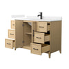 Custom image for White Oak with Matte Black Trim / Carrara Cultured Marble / No Mirror