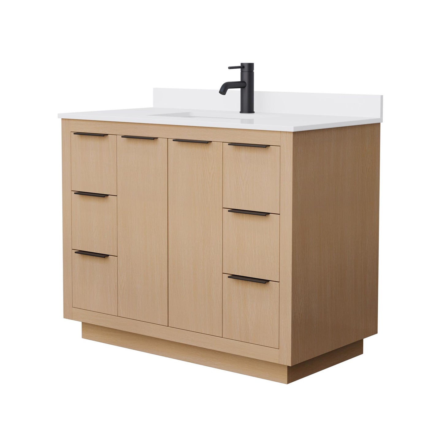 Maroni Bathroom Vanity with Countertop 42 inch Single Sink Single hole Faucet Setup