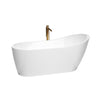 Custom image for White with Shiny White Trim and Brushed Gold Faucet / 67