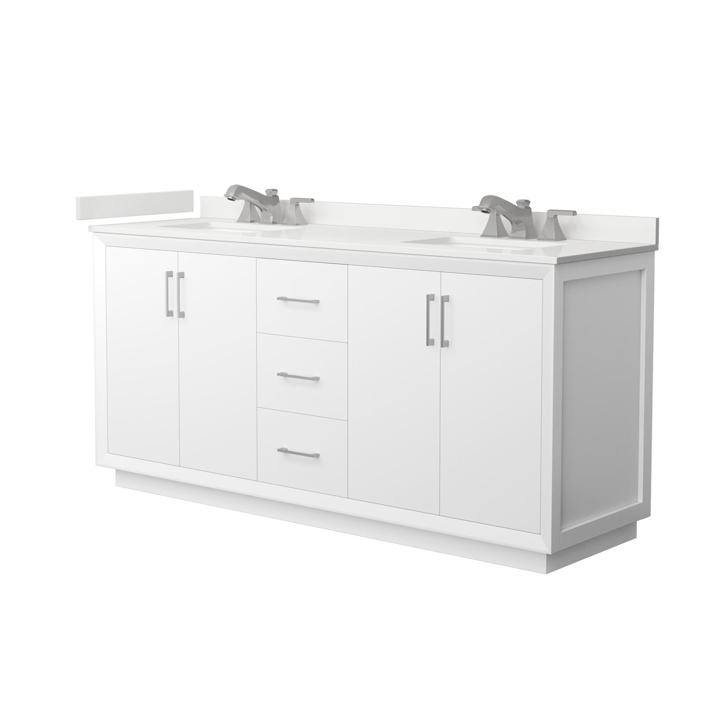 Strada Bathroom Vanity with Countertop 72 inch Double Sink 3-hole Faucet Setup