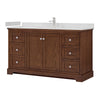 Custom image for Dark Walnut with Polished Chrome Trim / Carrara Cultured Marble / No Mirror