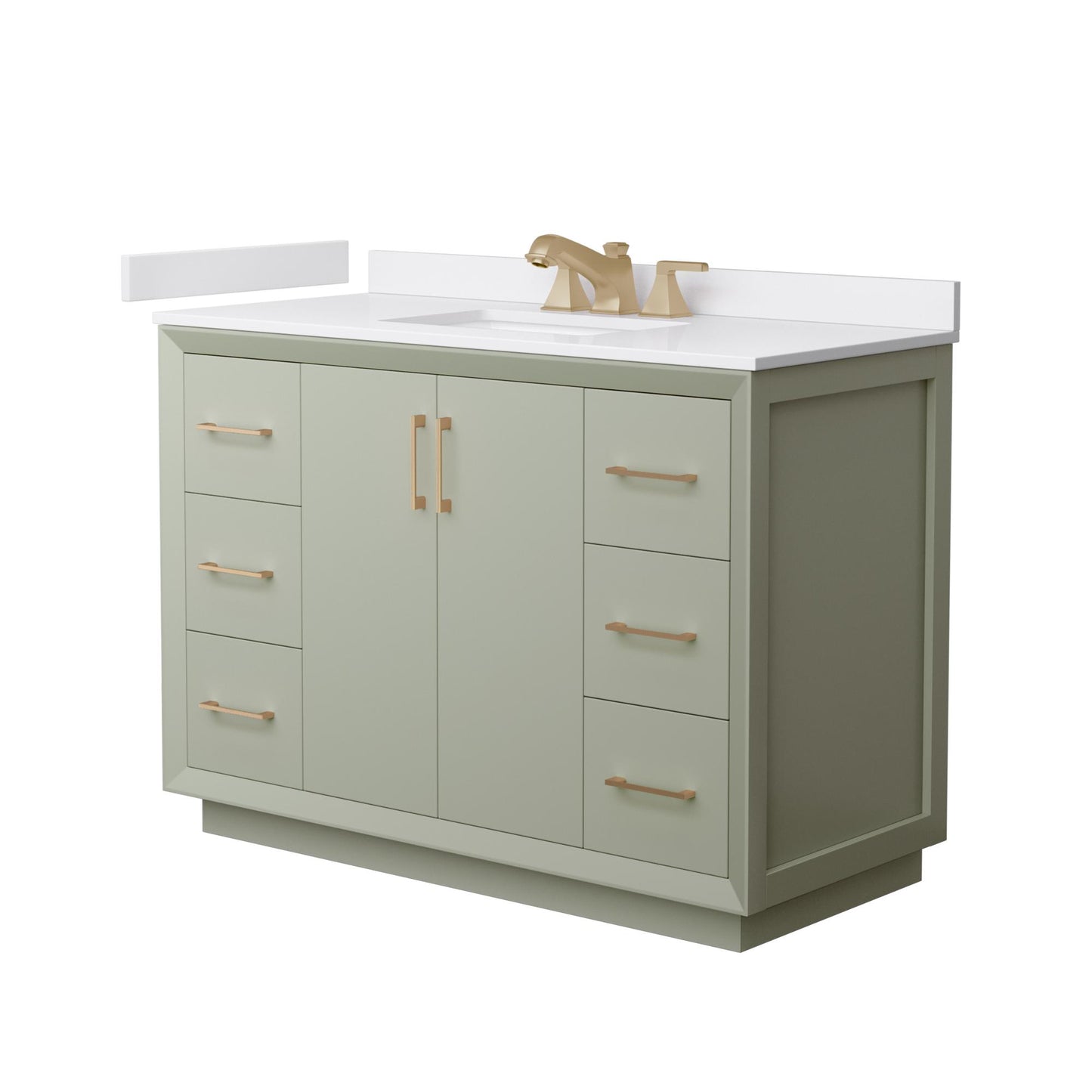 Strada Bathroom Vanity with Countertop 48 inch Single Sink 3-hole Faucet Setup