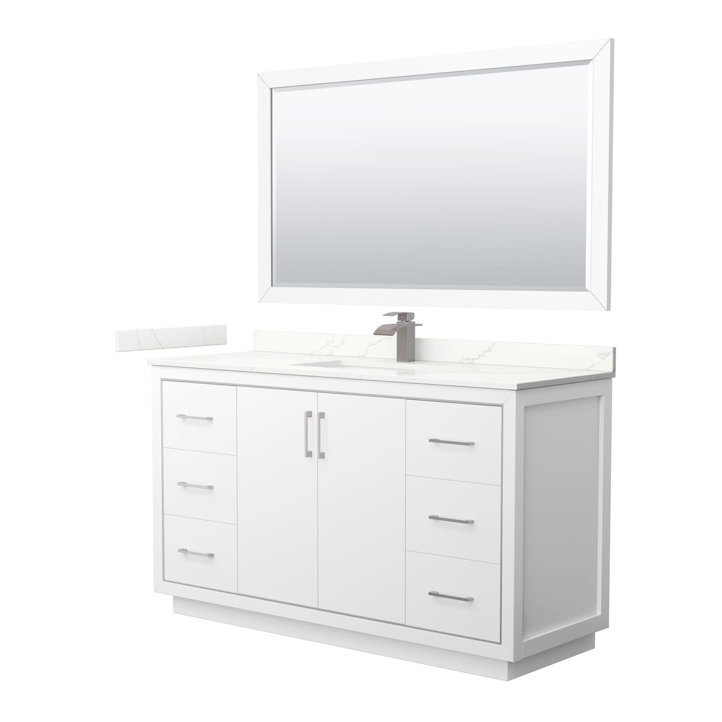 Icon Bathroom Vanity with Countertop 60 inch Single Sink Single hole Faucet Setup