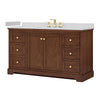 Custom image for Dark Walnut with Brushed Gold Trim / Giotto Quartz / No Mirror