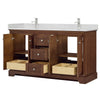 Custom image for Dark Walnut with Polished Chrome Trim / Carrara Cultured Marble / No Mirror