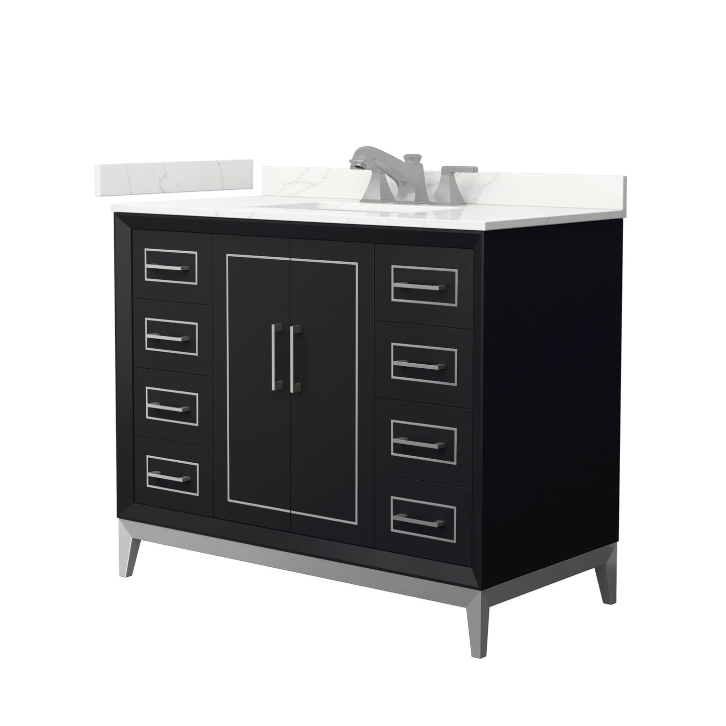 Marlena Bathroom Vanity with Countertop 42 inch Single Sink 3-hole Faucet Setup