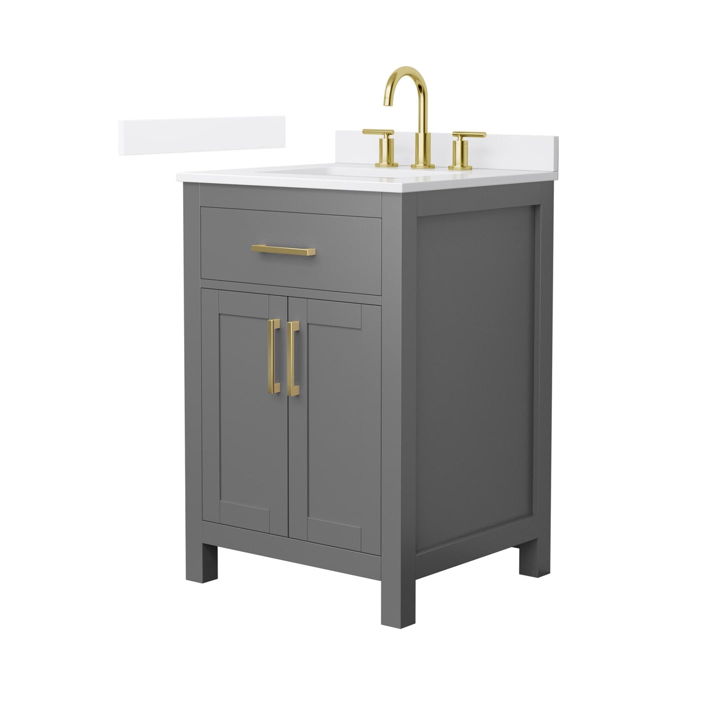 Beckett Bathroom Vanity with Countertop 24 inch Single Sink 3-hole Faucet Setup