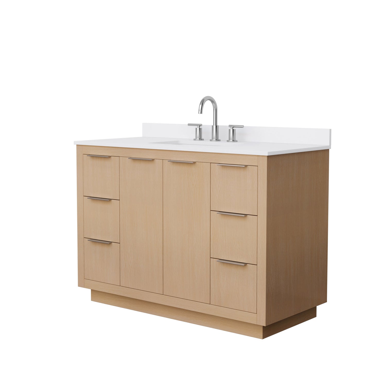 Maroni Bathroom Vanity with Countertop 48 inch Single Sink 3-hole Faucet Setup