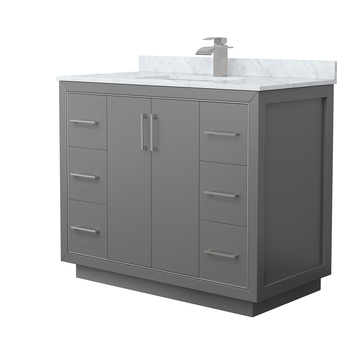 Icon Bathroom Vanity with Countertop 42 inch Single Sink Single hole Faucet Setup
