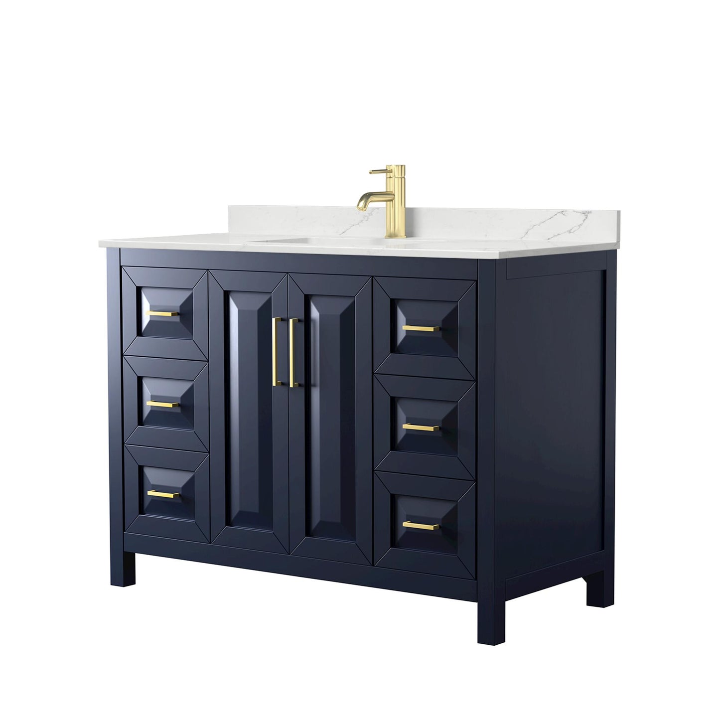 Daria Bathroom Vanity with Countertop 48 inch Single Sink Single hole Faucet Setup