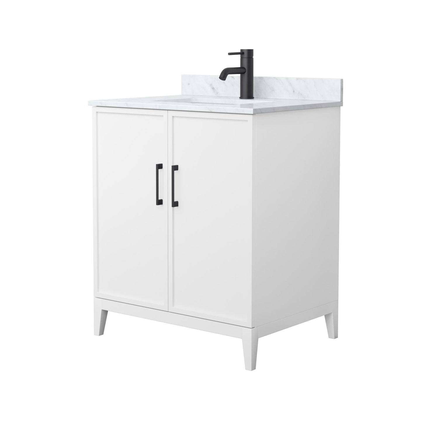 Elan Bathroom Vanity with Countertop 30 inch Single Sink Single hole Faucet Setup