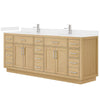 Custom image for Rift Oak with Brushed Nickel Trim / White Cultured Marble / No Mirror