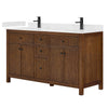 Custom image for Dark Walnut with Matte Black Trim / Carrara Cultured Marble / No Mirror