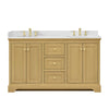 Custom image for Honey Oak with Brushed Gold Trim / Carrara Cultured Marble / No Mirror