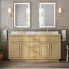 Custom image for Rift Oak with Brushed Gold Trim / Giotto Quartz / No Mirror